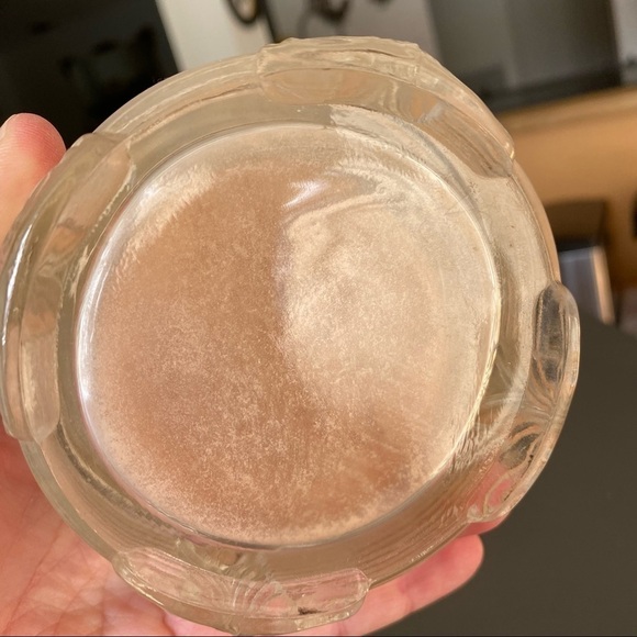 Vintage Powder Jar Antique Cut Glass with Design Lid Art Deco Floral Basket Etch - Picture 5 of 11